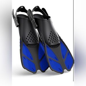 Greatever Snorkel Fins Adjustable Buckles Open Heel Swim Flippers Travel Size L